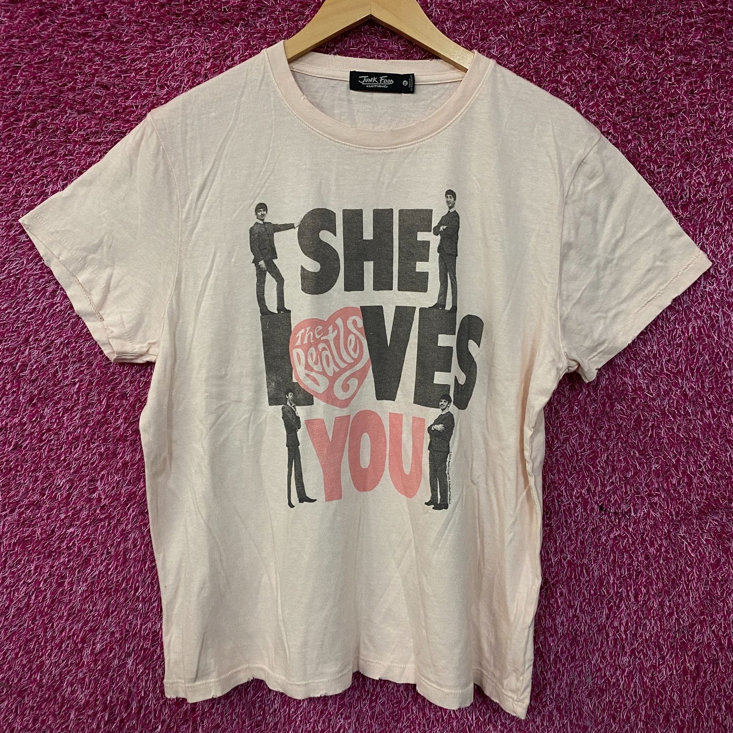 Junk Food The Beatles She Loves You Women's Vintage Style Tee XL