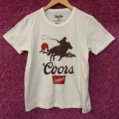 Junk Food Clothing Coors Banquet Cowboy Vintage Style Graphic Women's Tee Large