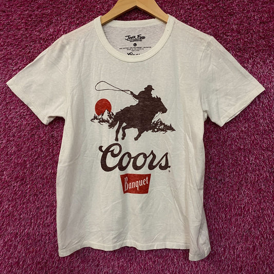 Junk Food Clothing Coors Banquet Cowboy Vintage Style Graphic Women's Tee Large