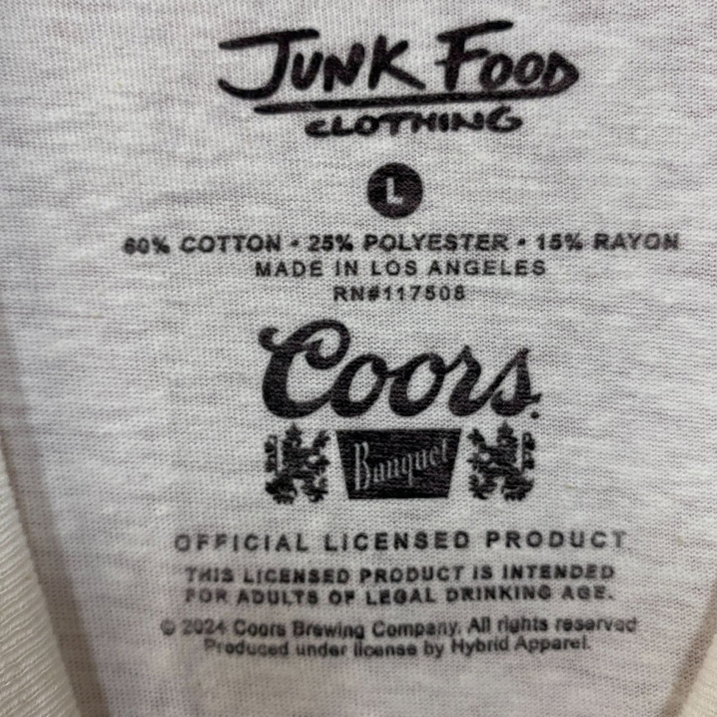 Junk Food Clothing Coors Banquet Cowboy Vintage Style Graphic Women's Tee Large