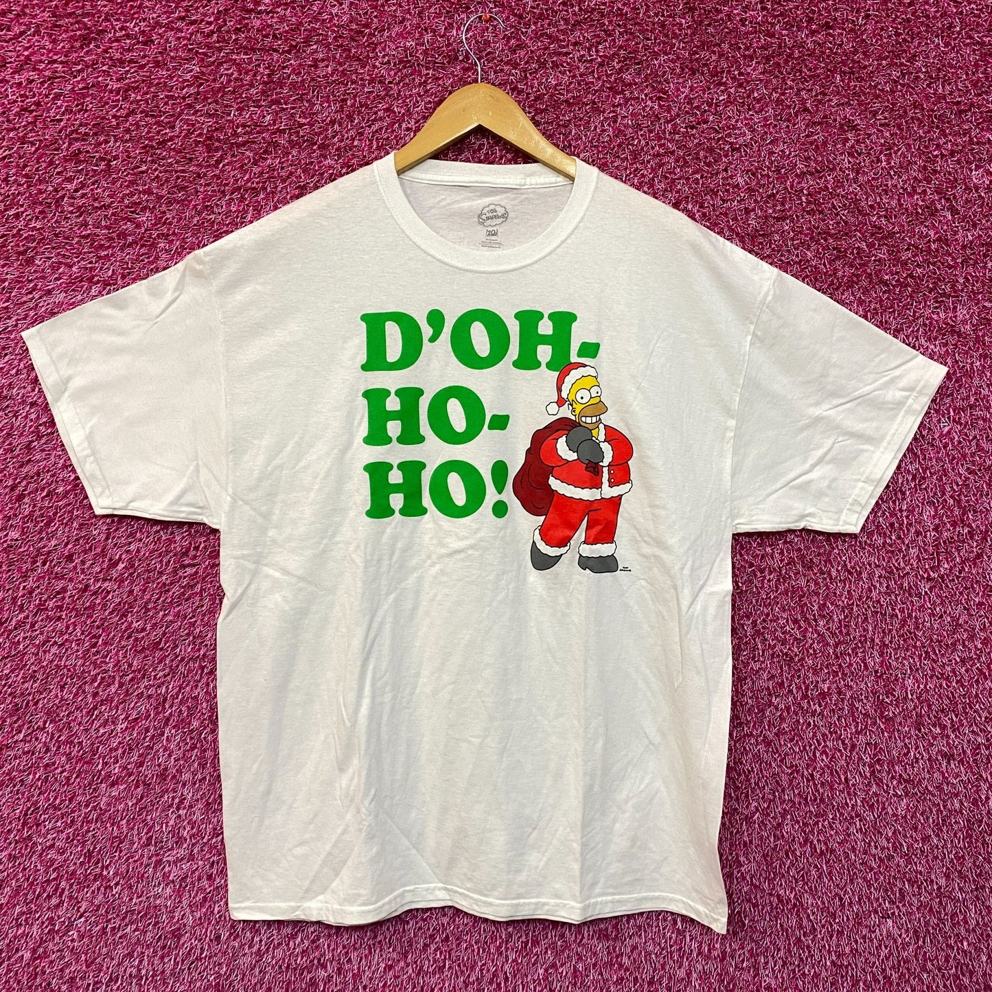 The Simpsons doh Ho Ho Christmas White Tshirt size Extra Large