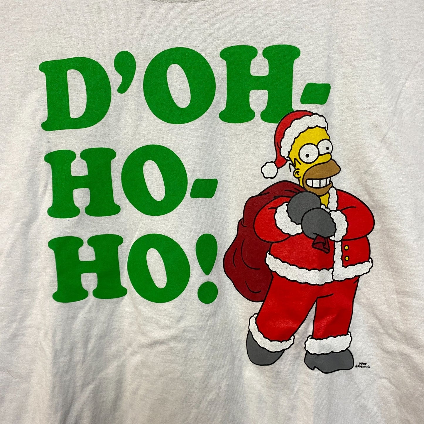 The Simpsons doh Ho Ho Christmas White Tshirt size Extra Large