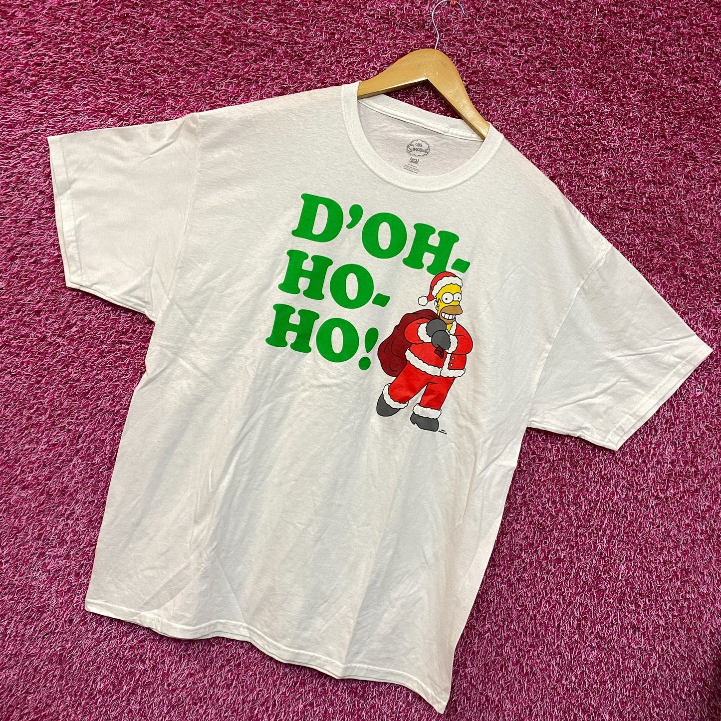 The Simpsons doh Ho Ho Christmas White Tshirt size Extra Large