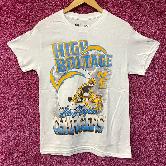 NFL Los Angeles Chargers High Voltage Retro Helmet Logo Graphic T-Shirt Small