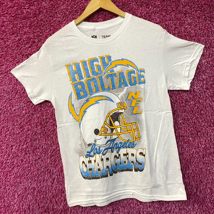 NFL Los Angeles Chargers High Voltage Retro Helmet Logo Graphic T-Shirt Small