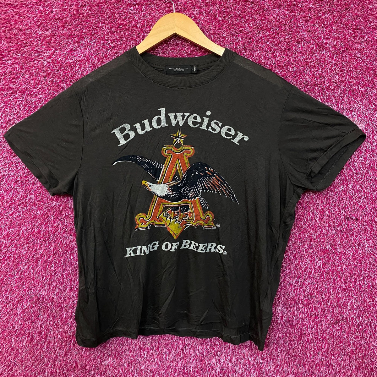 Budweiser King Of Beer American Bald Eagle Logo T-Shirt Large