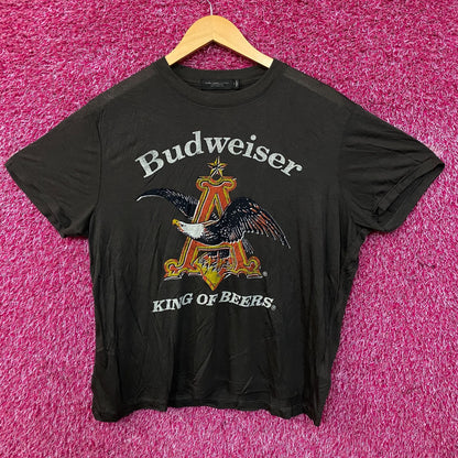 Budweiser King Of Beer American Bald Eagle Logo T-Shirt Large
