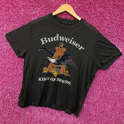 Budweiser King Of Beer American Bald Eagle Logo T-Shirt Large