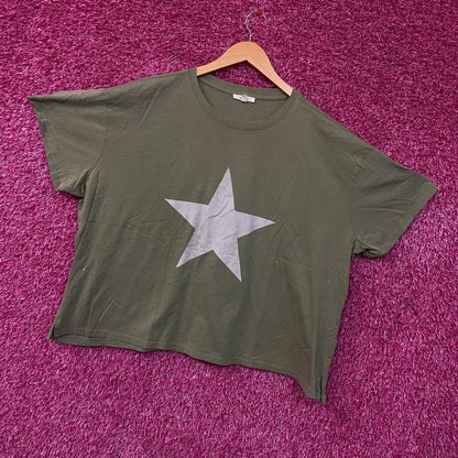Maurices Olive Green Star Graphic Crop T-Shirt 2XL