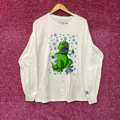 Nickelodeon Rugrats Reptar On Ice Snowflakes Long Sleeve T-Shirt Large