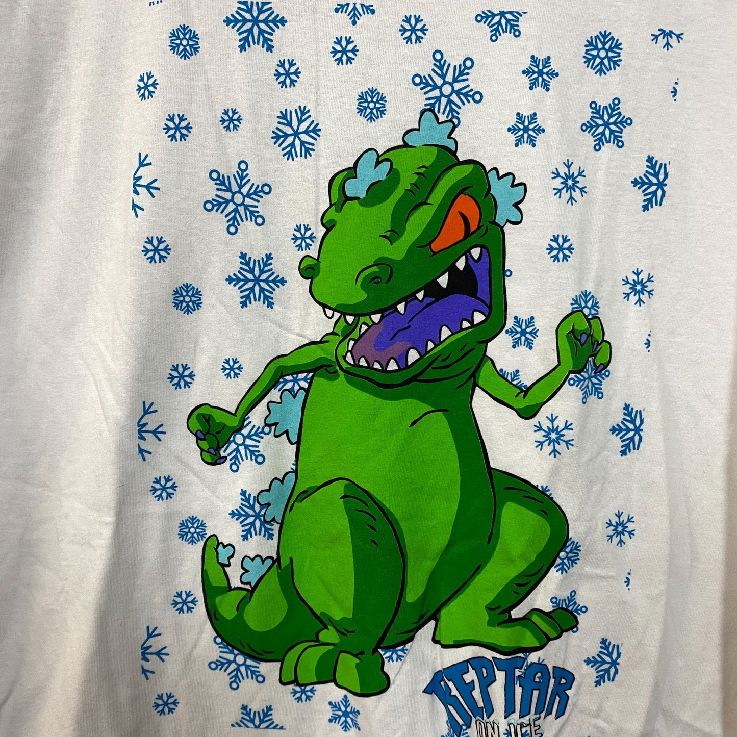 Nickelodeon Rugrats Reptar On Ice Snowflakes Long Sleeve T-Shirt Large
