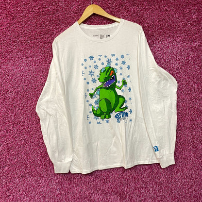 Nickelodeon Rugrats Reptar On Ice Snowflakes Long Sleeve T-Shirt Large