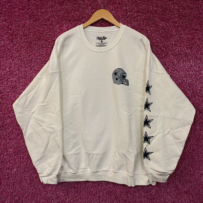 Junk Food Dallas Cowboys Star Sleeve Helmet Logo Crewneck Sweatshirt 2XL