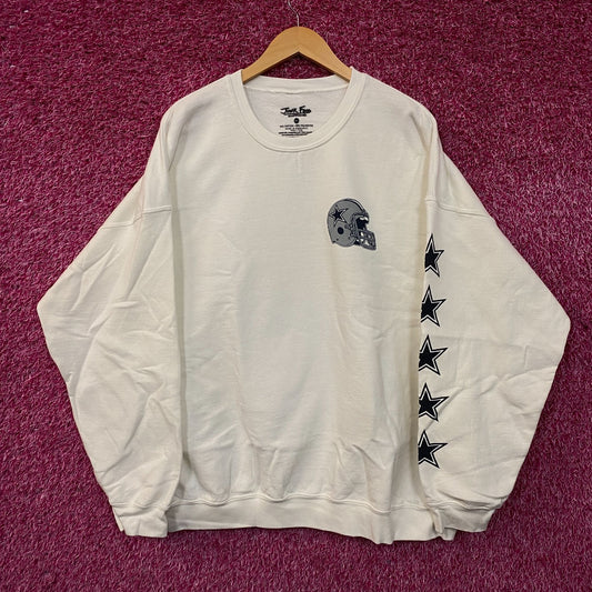 Junk Food Dallas Cowboys Star Sleeve Helmet Logo Crewneck Sweatshirt 2XL
