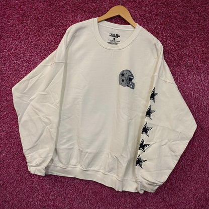Junk Food Dallas Cowboys Star Sleeve Helmet Logo Crewneck Sweatshirt 2XL