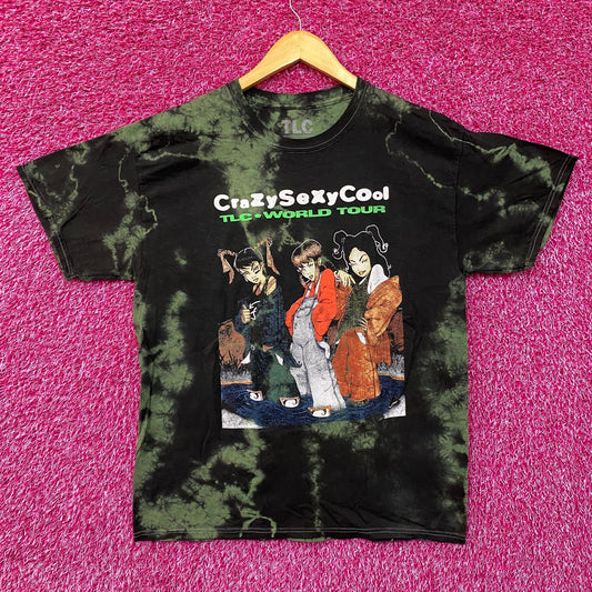 Absolute Cult TLC Crazy Sexy Cool World Tour Green Tie Dye T-Shirt Large