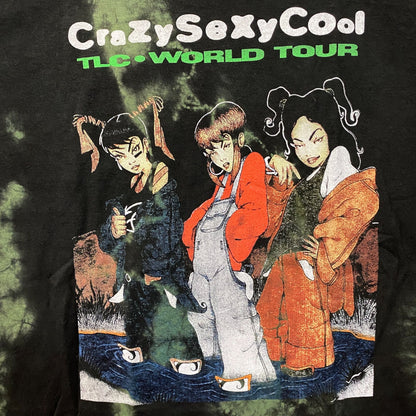 Absolute Cult TLC Crazy Sexy Cool World Tour Green Tie Dye T-Shirt Large