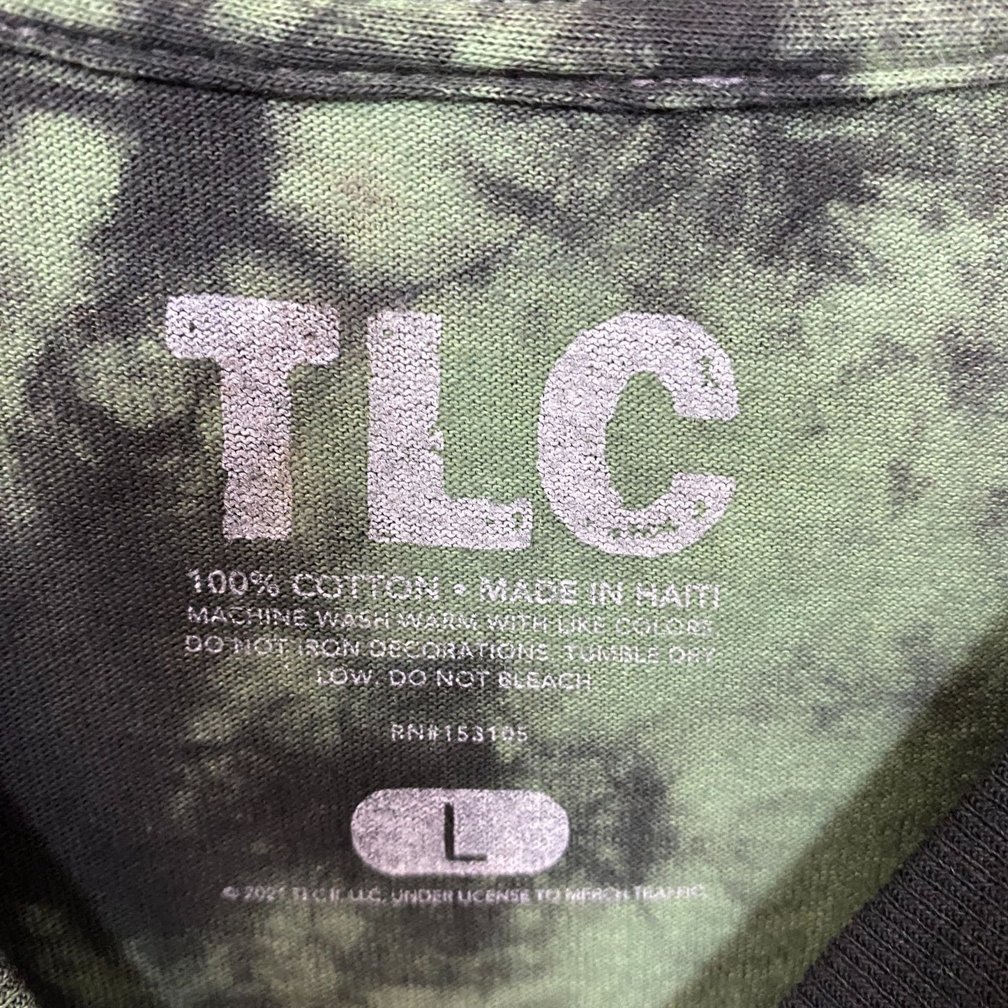 Absolute Cult TLC Crazy Sexy Cool World Tour Green Tie Dye T-Shirt Large
