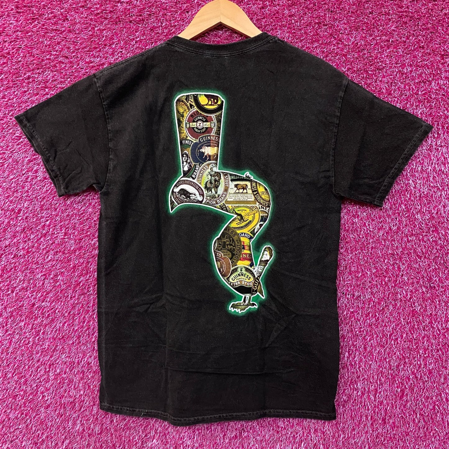 Guinness Toucan Logo Collage Graphic T-shirt Small