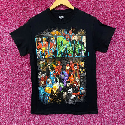 Marvel Team Up Group Shot Graphic Design T-Shirt Small