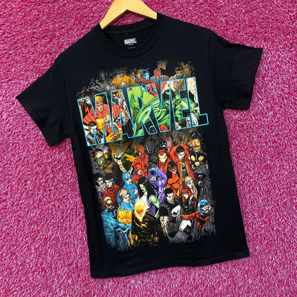 Marvel Team Up Group Shot Graphic Design T-Shirt Small