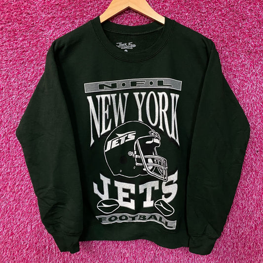 Junk Food Clothing NFL New York Jets Helmet Flea Market Crew Sweatshirt XS