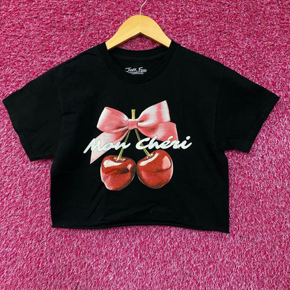 Junk Food Clothing Mon Cheri Vintage Style Graphic Crop Tee XS