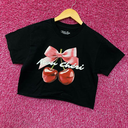 Junk Food Clothing Mon Cheri Vintage Style Graphic Crop Tee XS