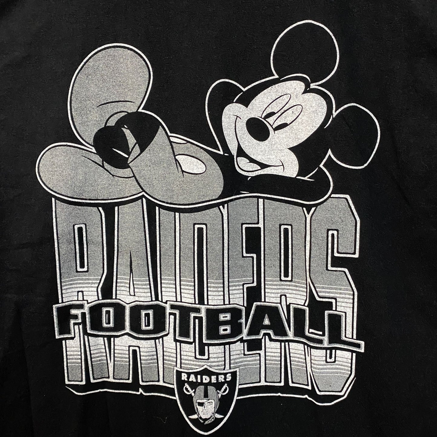 Disney x Junk Food NFL Football Raiders Mickey Mouse T-Shirt Small
