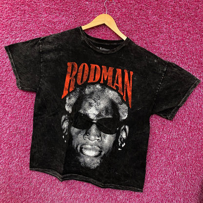 Dennis Rodman Big Face Graphic Mineral Wash Tshirt size Medium