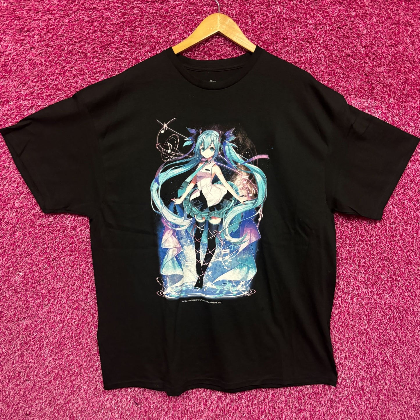 Hatsune Miku Power Up Acid Wash Tshirt size 2xl
