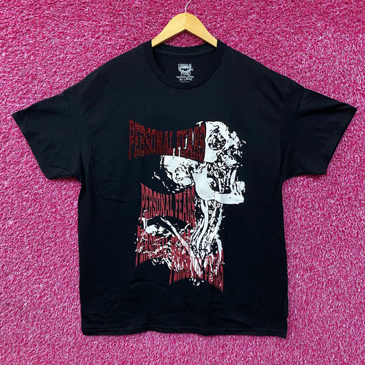 Personal Fears Fighter With Rhinestone Black T-Shirt XL
