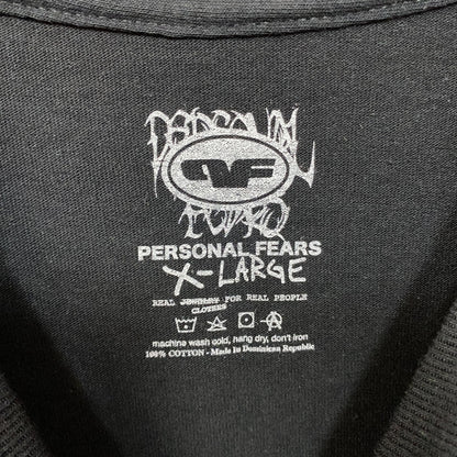 Personal Fears Fighter With Rhinestone Black T-Shirt XL