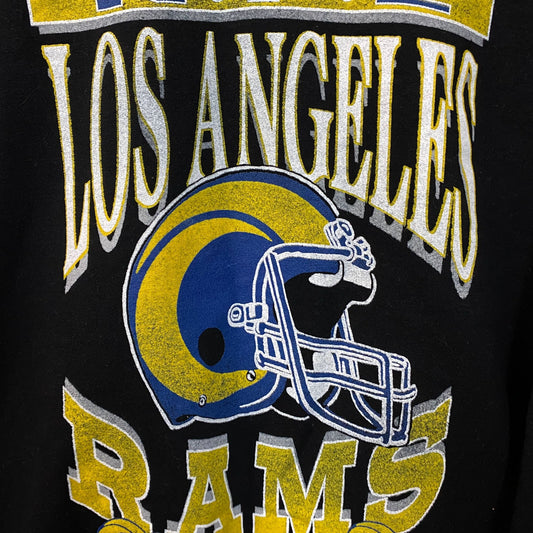 Junk Food Clothing Los Angeles Rams NFL Helmet Logo Crewneck Sweater Small