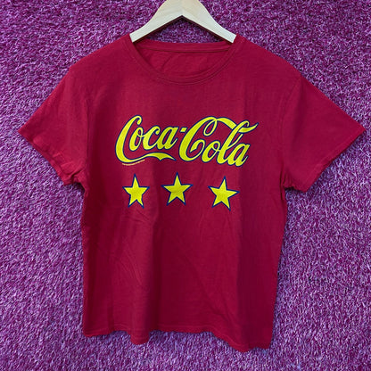Coca-Cola Retro Style Trademark Logo Star Graphic T-Shirt Small