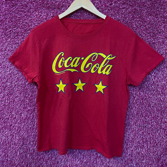 Coca-Cola Retro Style Trademark Logo Star Graphic T-Shirt Small