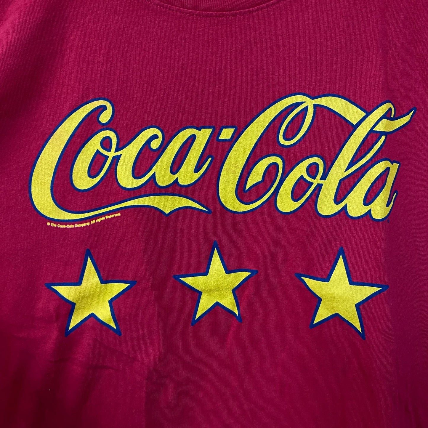 Coca-Cola Retro Style Trademark Logo Star Graphic T-Shirt Small