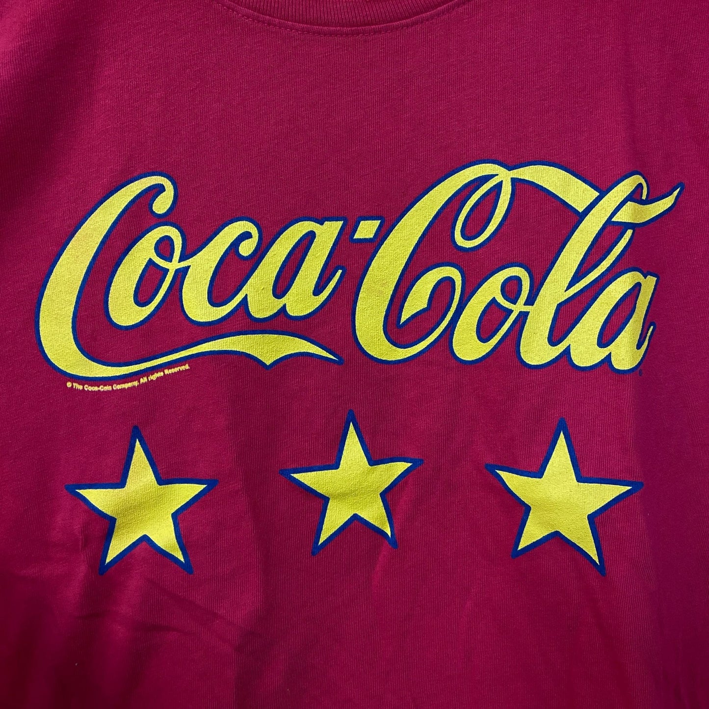 Coca-Cola Retro Style Trademark Logo Star Graphic T-Shirt Small