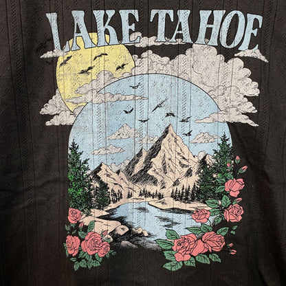 Rebellious One Lake Tahoe Ribbed Graphic Women's Crop Top Large