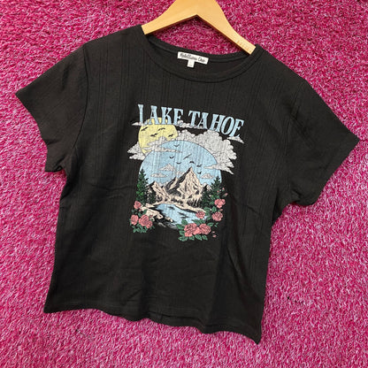 Rebellious One Lake Tahoe Ribbed Graphic Women's Crop Top Large