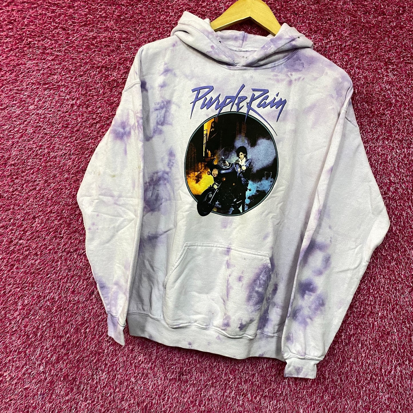 Prince the Revolution Purple Rain Album Art Funk Rock Tie-Dye Hoodie Small