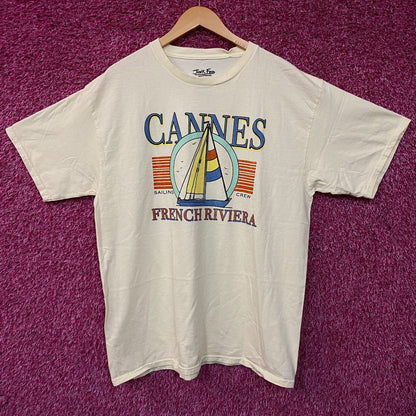 Junk Food Clothing Cannes Sailing Crew French Riviera Retro Style T-Shirt Large