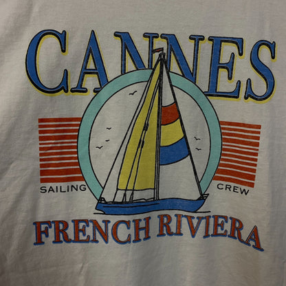 Junk Food Clothing Cannes Sailing Crew French Riviera Retro Style T-Shirt Large