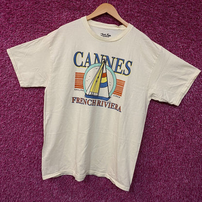 Junk Food Clothing Cannes Sailing Crew French Riviera Retro Style T-Shirt Large