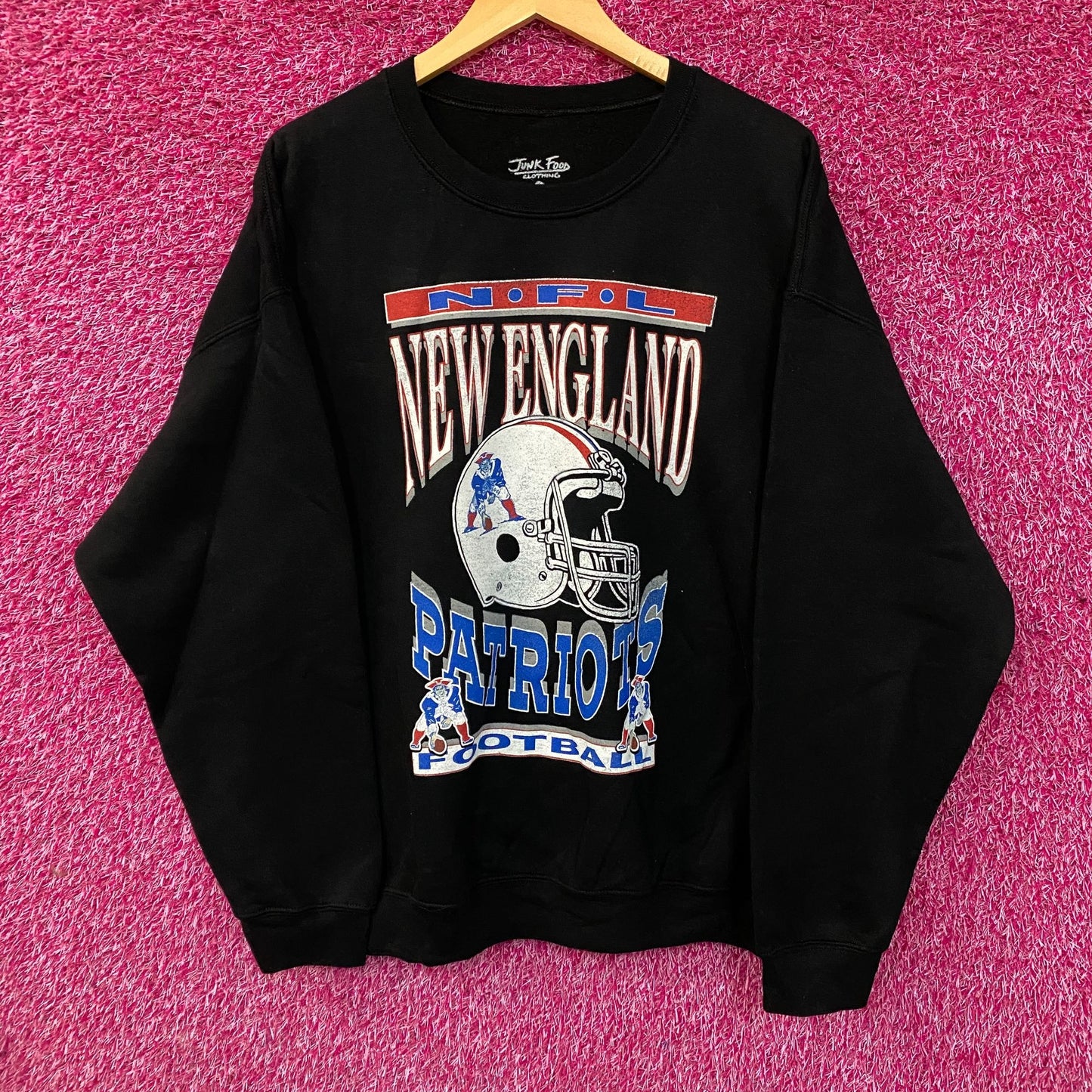 Junk Food Clothing New England Patriots Crewneck Sweatshirt Large