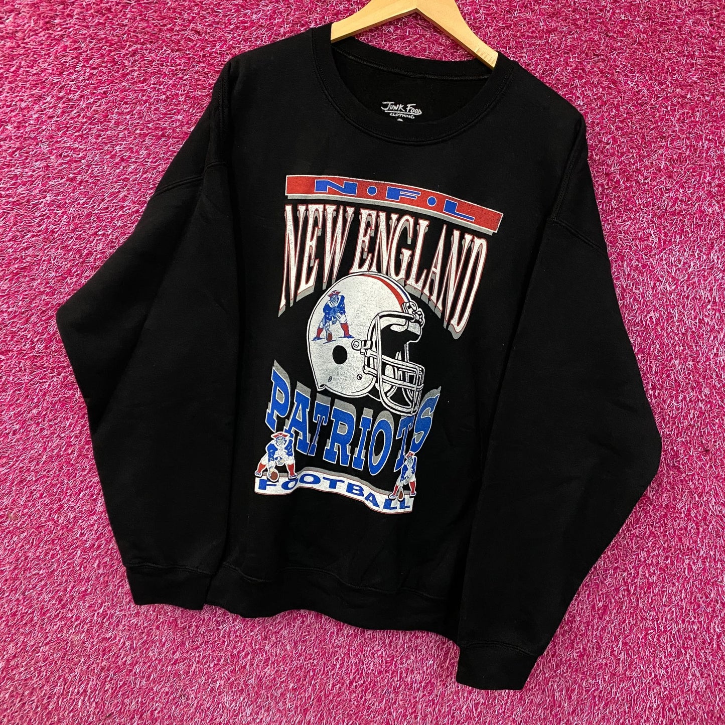 Junk Food Clothing New England Patriots Crewneck Sweatshirt Large