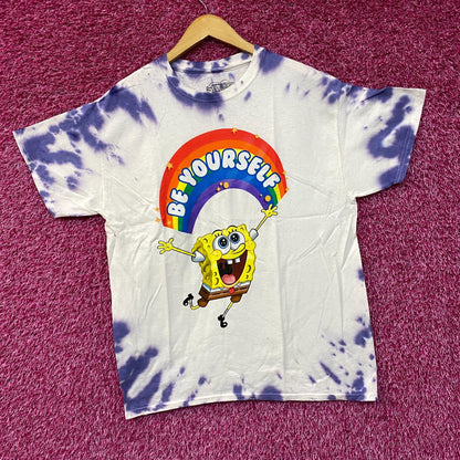 SpongeBob SquarePants Be Yourself Nickelodeon Tie Dye Tee L
