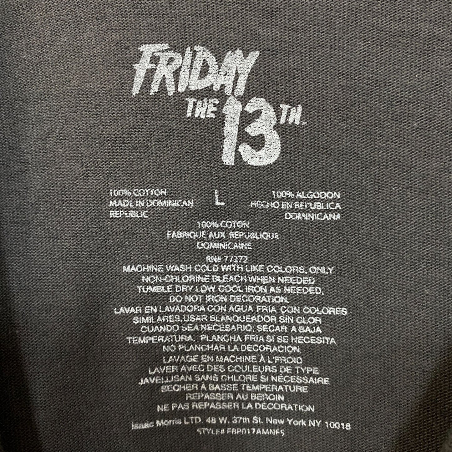 Friday the 13th Jason Voorhees Horror Graphic T-Shirt Large