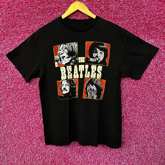The Beatles Let It Bee Black Distressed Tshirt size Medium