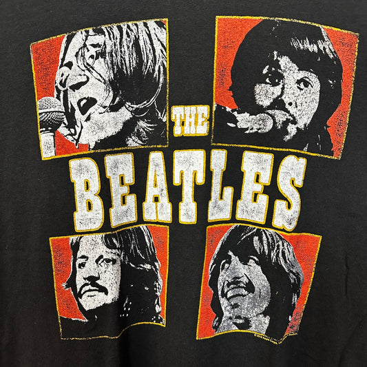 The Beatles Let It Bee Black Distressed Tshirt size Medium